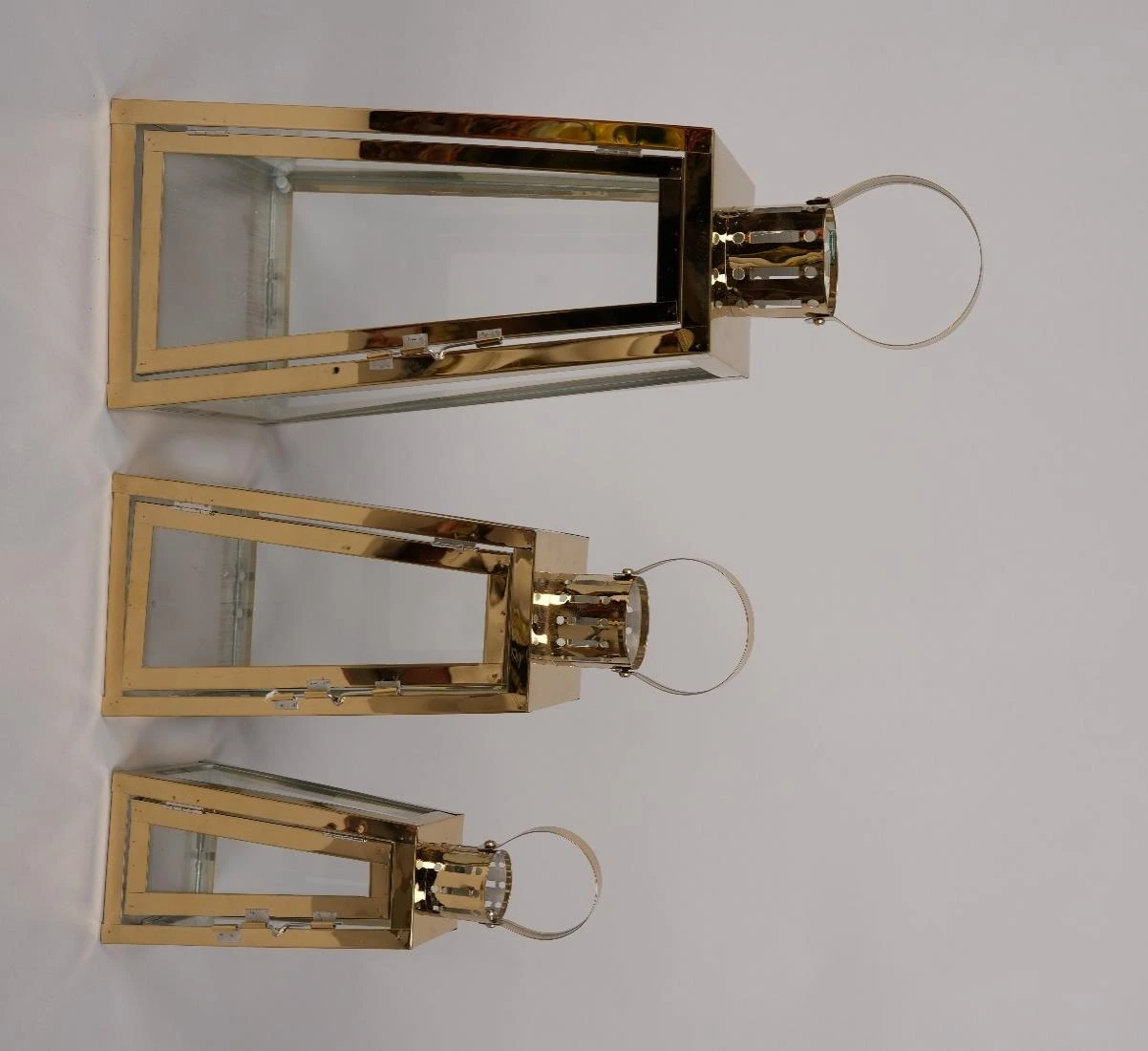 Metal Taper Lantern Set of 3 18x18x40, 14x14x30, 10x10x25